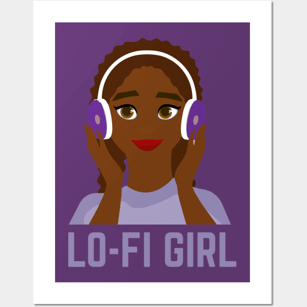 African American LOFI Hip Hop Girl Wall Art by blackartmattersshop